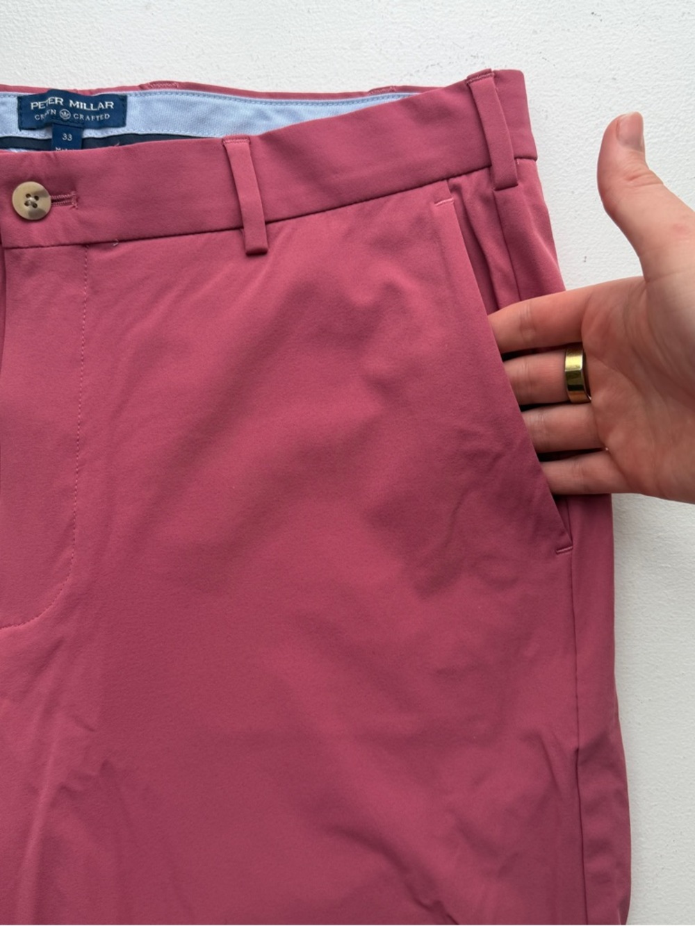 Peter Millar Crown Sports Men's Athletic Golf Shorts in Dusty Rose 33 - Picture 3 of 12